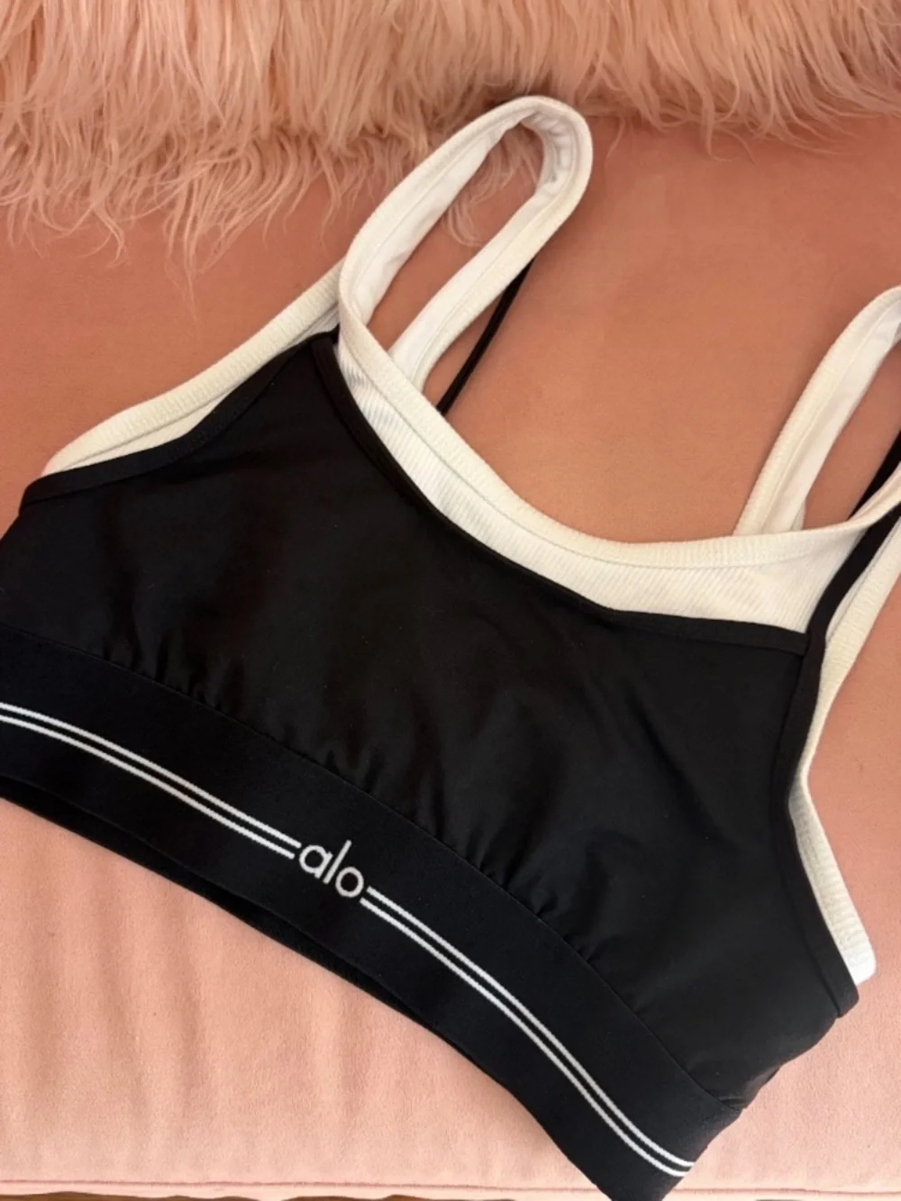 ALO Yoga Black Mini Skirt with White Trim